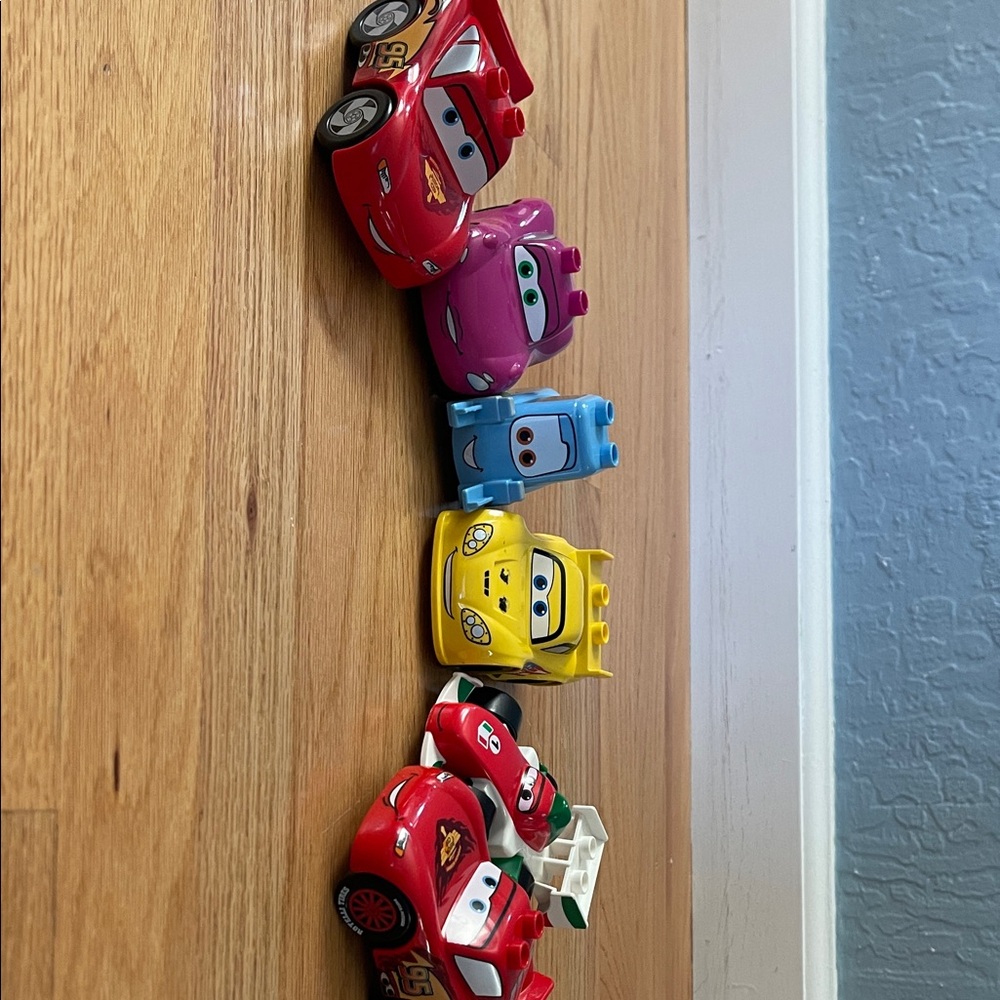 Cars Toy Set - Red, Pink, Blue, Yellow